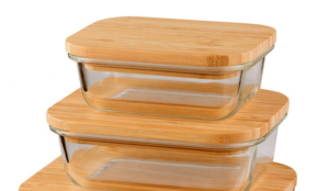 bamboo lid of Glass box 