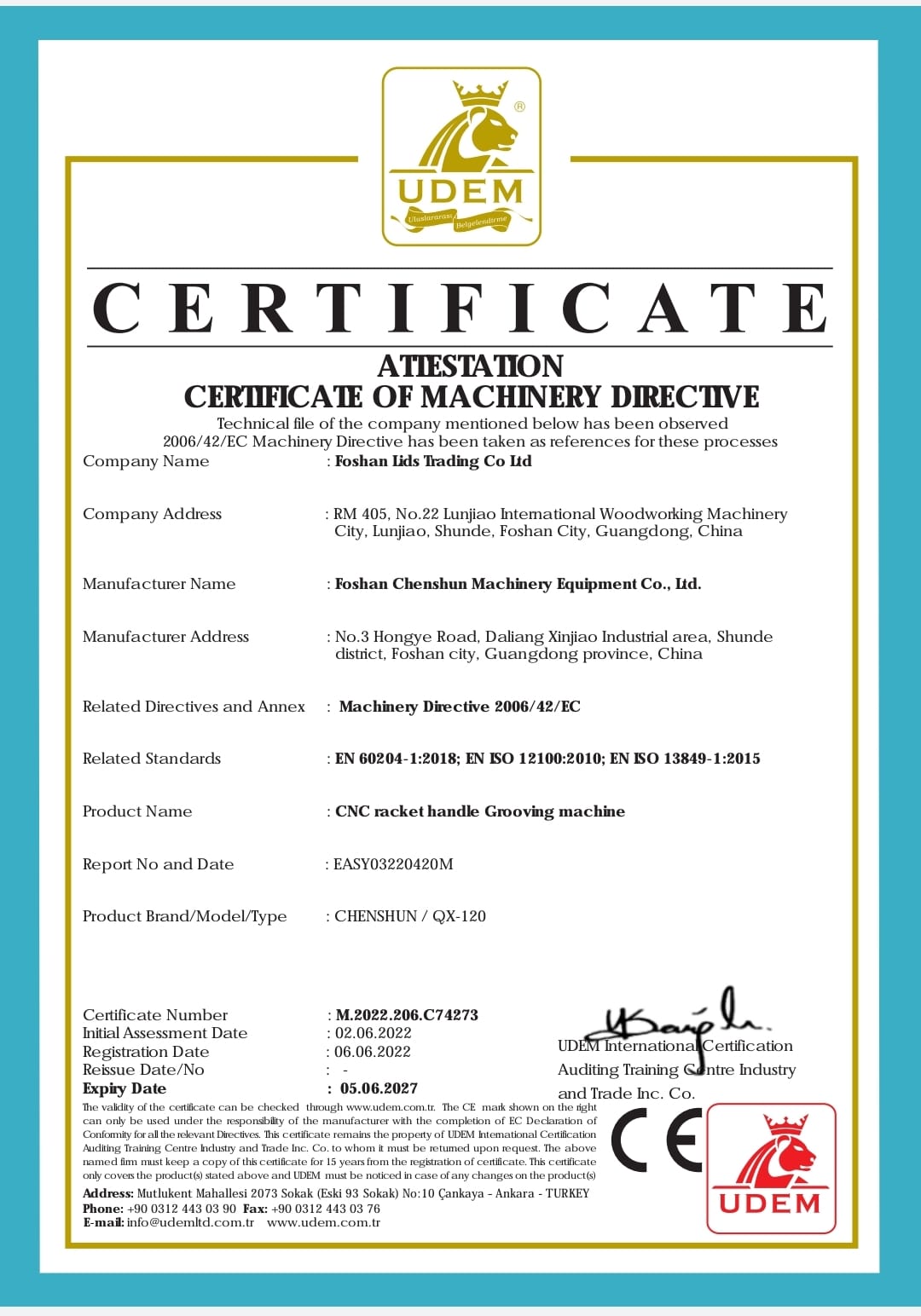 CE certificate of CNC Racket handle grooving machine